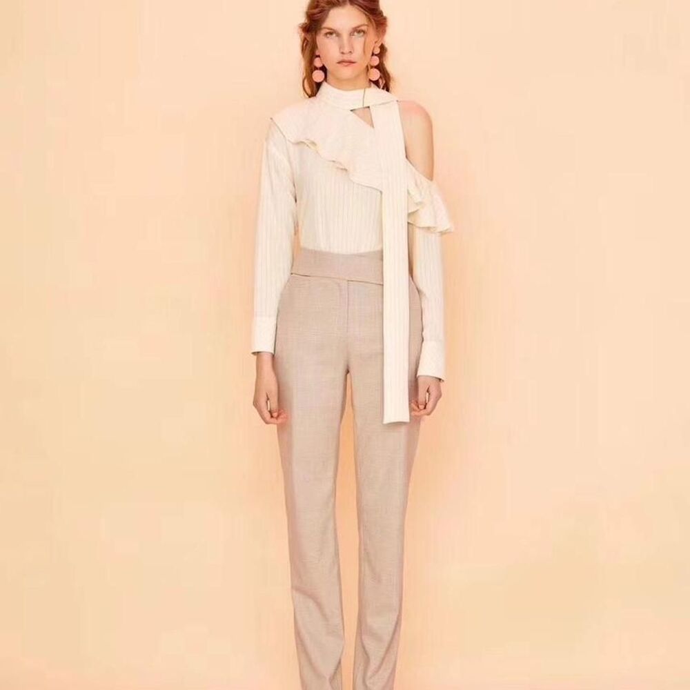 June eleven cream sexy trousers with button detail - Picture 2 of 4